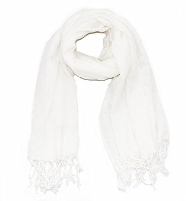 Picture of Soophen Pashmina Scarf Beautiful Solid Colors - White