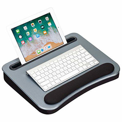 Picture of LapGear Smart-e Memory Foam Lap Desk - Silver Carbon - Fits up to 15.6 Inch laptops and Most Tablet Devices - Style No. 91335