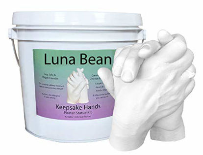 Picture of Luna Bean Keepsake Hands Casting Kit | DIY Plaster Statue Molding Kit | Hand Holding Craft for Couples, Adult & Child, Wedding, Friends, Anniversary