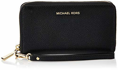 Picture of Michael Kors Smartphone Ladies Large Black Leather Wristlet 32F6GM9E3L001