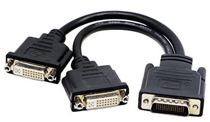 Picture of zdyCGTime DMS-59 to DVI Splitter Cable Connector for Dual Monitor Setups or as a DVI Adapter Y Cord Dongle-10inch