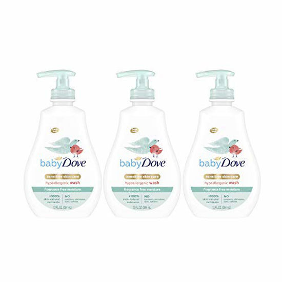 Picture of Baby Dove Baby Wash and Shampoo Baby Bath Products for Baby's Delicate Skin Rich Moisture Washes Away Bacteria, Tear-Free and Hypoallergenic 13 oz (3 Count) (Packaging may vary)