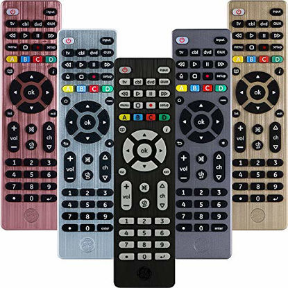 Picture of GE Universal Remote Control for Samsung, Vizio, LG, Sony, Sharp, Roku, Apple TV, RCA, Panasonic, Smart TVs, Streaming Players, Blu-ray, DVD, 4-Device, Black, 34457 Brushed Black