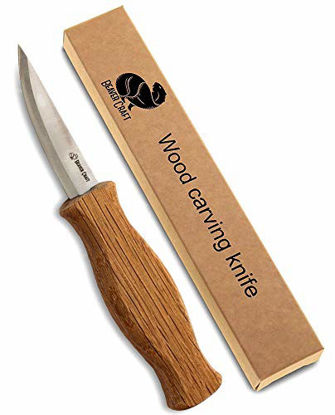 Picture of BeaverCraft Sloyd Knife C4 3.14" Wood Carving Sloyd Knife for Whittling and Roughing for beginners and profi - Durable High carbon steel - Spoon Carving Tools - Thin wood working (Whittling Knife)