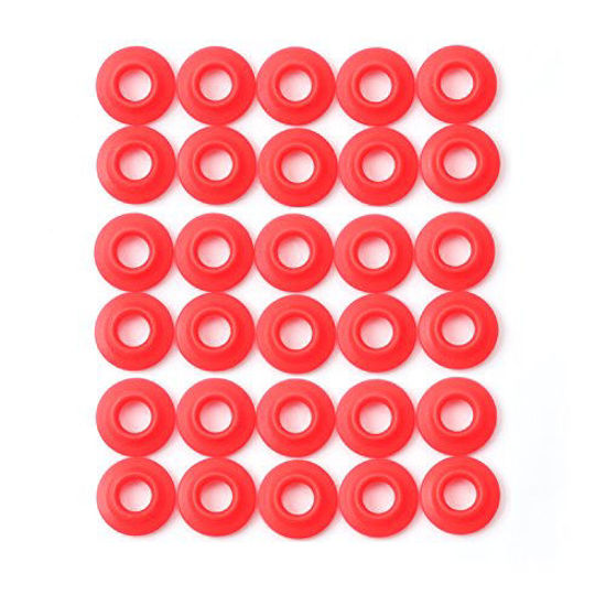 Picture of FERRODAY 30PCS Silicone Gasket for EZ Cap Red Washers Swing Flip Top Bottle Cap Gasket Home Brew Beer Soda Bottle Seal Swing Top Bottle Gasket (30 Bottle Gaskets)
