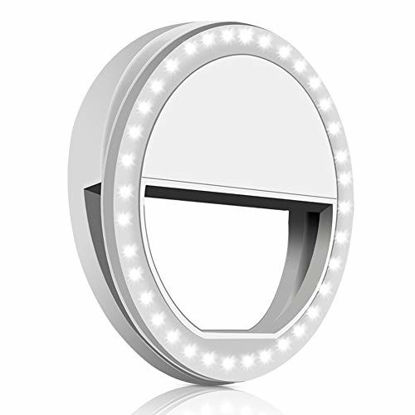 Picture of Whellen Selfie Ring Light with 36 LED for Phone/Tablet/iPad Camera [UL Certified] Portable Clip-on Fill Round Shape Light-White