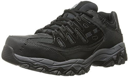 Picture of Skechers For Casual Steel Toe Work Sneaker, Black/Charcoal, 10.5 M US