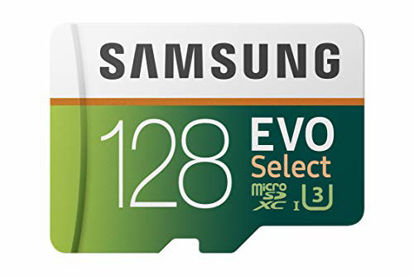 Picture of Samsung (MB-ME128GA/AM) 128GB 100MB/s (U3) MicroSDXC EVO Select Memory Card with Full-Size Adapter