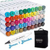 Picture of Shuttle Art 51 Colors Dual Tip Alcohol Based Art Markers, 50 Colors plus 1 Blender Permanent Marker Pens Highlighters with Case Perfect for Illustration Adult Coloring Sketching and Card Making