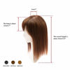 Picture of BESTLEE 14" Synthetic Hair Mono Hair Topper for Hair Loss Clip in Hair Top Piece with Air Bangs (Thin Style, Brown)