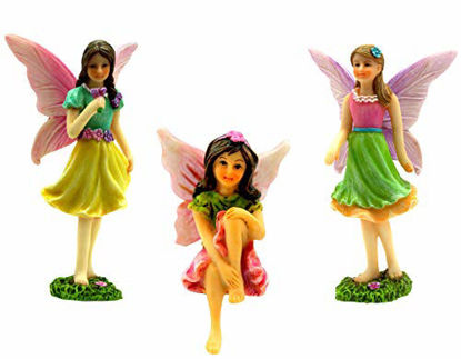 Picture of PRETMANNS Fairy Garden Fairies Accessories - 3 Fairies for a Fairy Garden - Outdoor Garden Fairy Supplies 3 Pieces