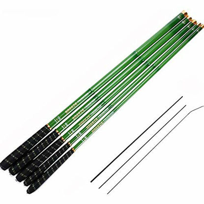 Picture of Goture Telescopic Tenkara Fishing Rod Collapsible Crappie Rods 1 Piece Portable Hand Fishing Poles Carbon Fiber Telescoping Stream Ultralight Inshore Carp Bamboo Pole Bass Trout 12 15 18 20 21 24Ft