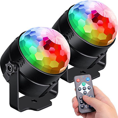 Picture of [2-Pack] Sound Activated Party Lights with Remote Control Dj Lighting, RGB Disco Ball Light, Strobe Lamp 7 Modes Stage Par Light for Home Room Dance Parties Bar Karaoke Xmas Wedding Show Club