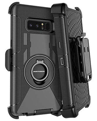 Picture of BENTOBEN Galaxy Note 8 Case Belt Clip, Heavy Duty Shockproof Kickstand Swivel Belt Clip Full Body Rugged Bumper Hybrid Holster Protective Case for Samsung Galaxy Note 8, Black