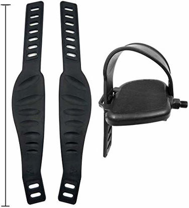 Picture of A Pair Exercise Bike Pedal Straps-High Quality and Widened Straps for Spinning Exercise Bike Bicycle Cycle Home or Gym