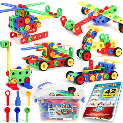 Picture of 163 Piece STEM Toys Kit, Educational Construction Engineering Building Blocks Learning Set for Ages 3 4 5 6 7 8 9 10 Year Old Boys & Girls by Brickyard, Best Kids Toy, Creative Games & Fun Activity