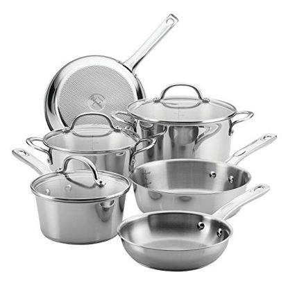 Picture of Ayesha Curry Home Collection Stainless Steel Cookware Pots and Pans Set, 9 Piece