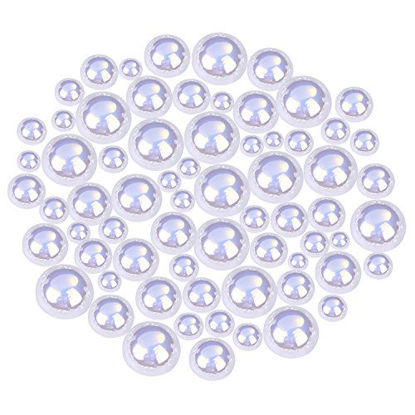Picture of Shappy 550 Pieces AB White Flatback Imitation Pearls Resin Pearl Beads Half Round Faux Pearls for DIY Crafts Making, 6 Sizes