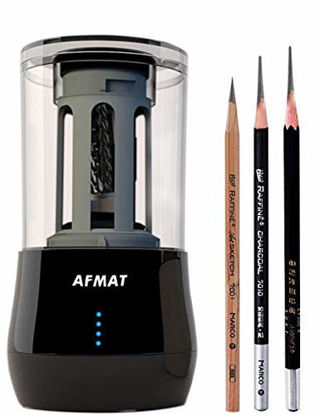 Picture of AFMAT Long Point Pencil Sharpener, Drawing Pencils Sharpener, Pencil Sharpener Electric, 6-8.5mm Charcoal Pencil Sharpener for Sketching Pencils/Drawing Pencils, 25mm Super Long Tip