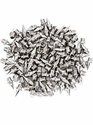 Picture of Hicarer 110 Piece 3/8 Inch Steel Track and Cross Country Spikes Replacement, Silvery