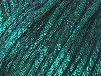Picture of Rock Star, Emerald Green, Black, Metallic Shine, Soft Nylon Merino Wool Acrylic Blend Yarn, 50 Gram