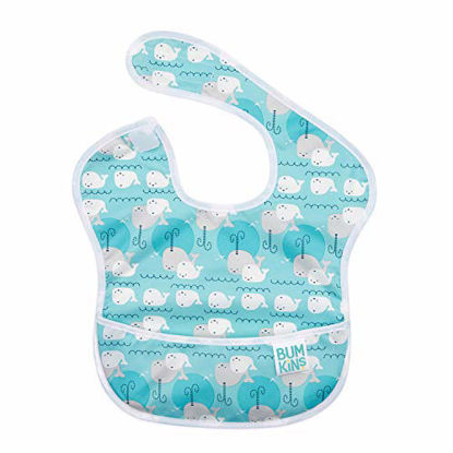 Picture of Bumkins SuperBib, Baby Bib, Waterproof, Washable, Stain and Odor Resistant, 6-24 Months - Whales Away