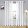 Picture of DWCN White Sheer Curtains Linen Look Semi Transparent Voile Grommet Curtains for Living Dining Room Drapes 52 x 84 Inch Long, Set of 2 Panels