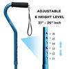 Picture of KingGear Adjustable Cane for Men & Women - Lightweight & Sturdy Offset Walking Stick - Mobility Aid for Elderly, Seniors & Handicap (Blue)