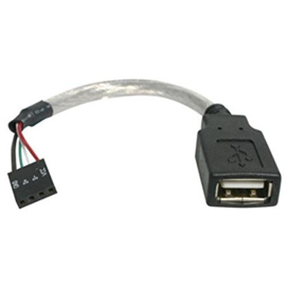 Picture of 2CH4528 - StarTech.com 6in USB 2.0 Cable - USB A Female to USB Motherboard 4 Pin Header F/F