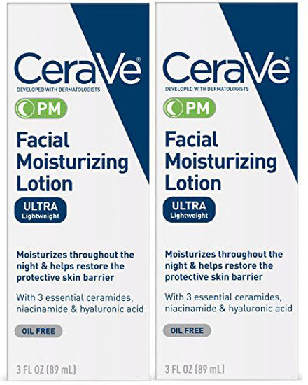 Picture of CeraVe Facial Moisturizing Lotion PM | 3 Ounce (Pack of 2) | Ultra Lightweight, Night Face Moisturizer | Fragrance Free