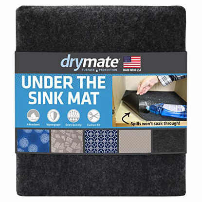 Picture of Drymate Premium Under The Sink Mat (24 x 29), Cabinet Protection Mat, Shelf Liner - Absorbent/Waterproof/Slip-Resistant - Machine Washable, Durable (Made in The USA) (Charcoal)