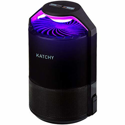 Picture of KATCHY Indoor Insect and Flying Bugs Trap Fruit Fly Gnat Mosquito Killer with UV Light Fan Sticky Glue Boards No Zapper Black