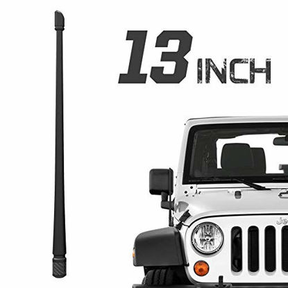 Picture of Rydonair Antenna Compatible with Jeep Wrangler JK JKU JL JLU Rubicon Sahara (2007-2021) & Gladiator | 13 inches Flexible Rubber Antenna Replacement | Designed for Optimized FM/AM Reception