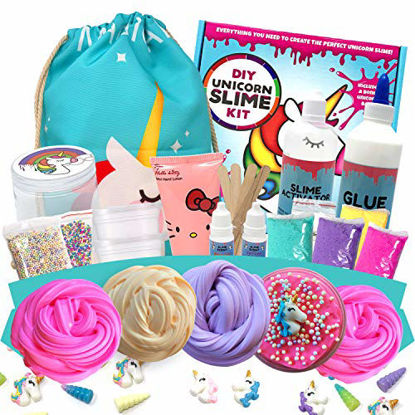 Picture of Unicorn Slime Kit Supplies for Girls- DIY Stuff and Activator for Fluffy Cloud Floam Butter Slime