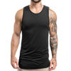 Picture of Magiftbox Mens Extended Scoop Workout Stringer Tank Tops Gym Shirts for Men Black/Khaki T05_Black_US-S