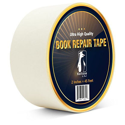 Picture of Bookbinding Tape, White Cloth Book Repair Tape for Bookbinders, Semi-Transparent Hinging Tape, Craft Tape, 2 Inches by 45 Feet