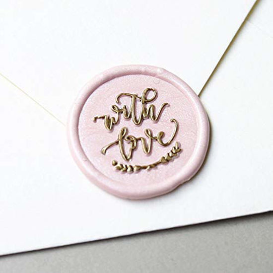 Picture of UNIQOOO  with Love  Signature Design Wax Seal Stamp for Wedding, Handwritten Calligraphy by Shelly Kim - Perfect Decoration for Invitations, Cards, Envelopes, Snail Mails, Wine Packages, Gift Ideas