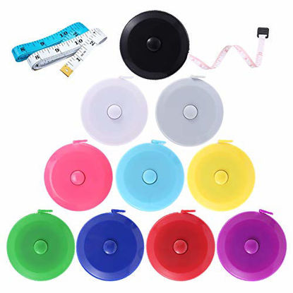 Picture of Soft Retractable Sewing Tape Measure, Cloth Waist Body Measuring Tape, 60in&150cm Markings, Flexible Ruler for Tailor Dressmaker, Pack of 10 by MUZHI