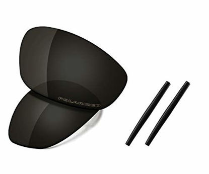 Picture of Saucer Premium Replacement Lenses & Rubber Kits for Oakley Whisker Sunglasses High Definition - Carbon Black Polarized