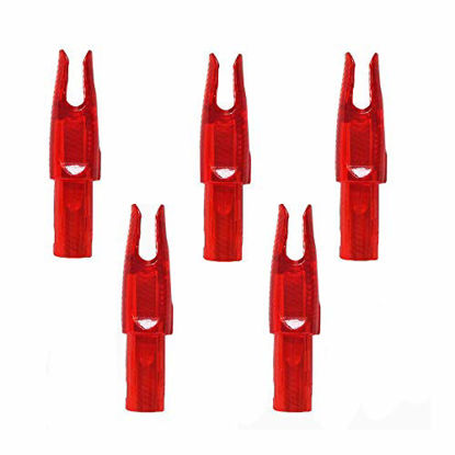 Picture of Zhan Yi Arrow Nocks 0.246 Inside Diameter Inserts 6.20MM 60 Pack for Archery Standard Size(0.244~0.246) Arrows(Clear Red)
