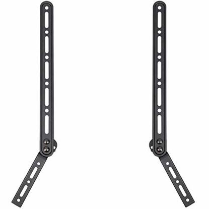 Picture of WALI Universal Sound Bar Mount Bracket for Mounting Above or Under TV with Adjustable 3 Angled Extension Arm, Fits Most 23 to 65 Inch TVs, up to 33 Lbs. Soundbar (SBR202), Black