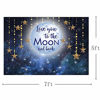 Picture of MEHOFOTO Photo Background Love You to The Moon Night Sky Gold Hanging Stars Birthday Party Decoration Banner Baby Shower Backdrops for Photography 7x5ft