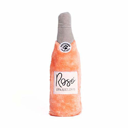 Picture of ZippyPaws - Happy Hour Crusherz Drink Themed Crunchy Water Bottle Dog Toy - Rosé