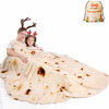 Picture of mermaker Burritos Tortilla Blanket 2.0 Double Sided 71 inches for Adult and Kids, Giant Funny Realistic Food Throw Blanket, 285 GSM Novelty Soft Flannel Taco Blanket (Yellow Blanket-Double Sided)
