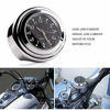 Picture of TESWNE7/8" 1" Motorcycle Handlebar Chrome White Dial Clock and Thermometer for Yamaha Kawasaki Honda Suzuki (Black)