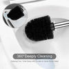 Picture of IXO Toilet Brush and Holder 2 Pack, 304 Stainless Steel Toilet Brush with Extended and Durable Comfortable Brush Handle, Toilet Bowl Brush for Bathroom Toilet - Ergonomic, Pratical Durable