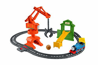 Picture of Thomas & Friends Trackmaster, Cassia Crane & Cargo Set, Motorized Toy Train Engines for Preschool Kids Ages 3 Years and Older