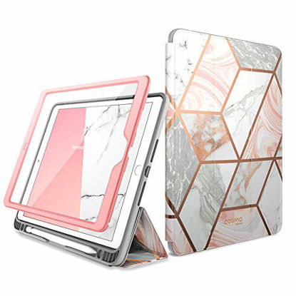 Picture of i-Blason Cosmo Case for New iPad 8th/7th Generation, iPad 10.2 2020 2019 Case, Full-Body Trifold with Built-in Screen Protector Protective Smart Cover with Auto Sleep/Wake & Pencil Holder (Marble)