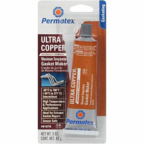 Picture of Permatex 81878 Ultra Copper Maximum Temperature RTV Silicone Gasket Maker, 3 oz. Tube