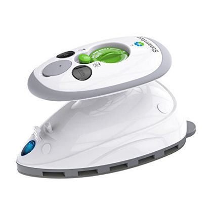 Picture of Steamfast SF-717 Mini Steam Iron with Dual Voltage, Travel Bag, Non-Stick Soleplate, Anti-Slip Handle, Rapid Heating, 420W Power, White